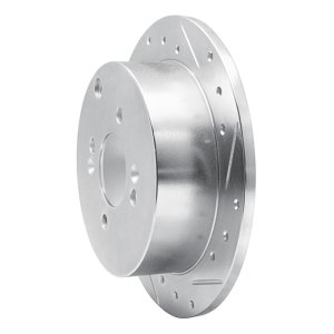 Dodge Attitude Brake Rotor (1) - Rear Right - R1 Concepts - Drilled & Slotted - Silver - `06-`12